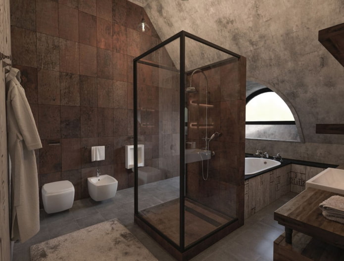 Badezimmerdesign im Loft-Stil