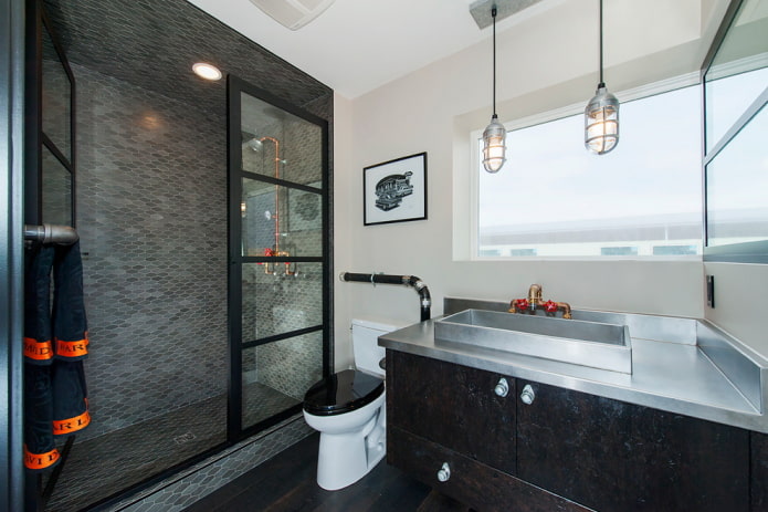 Badezimmerdesign im Loft-Stil