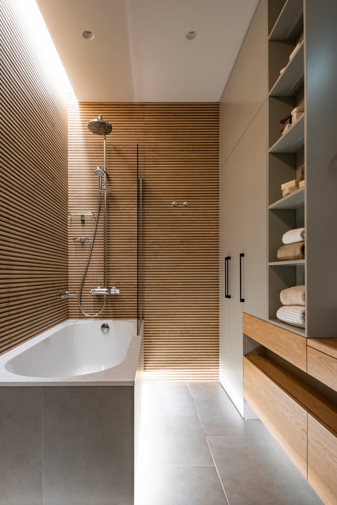 Badezimmerdekoration im Stil des Minimalismus