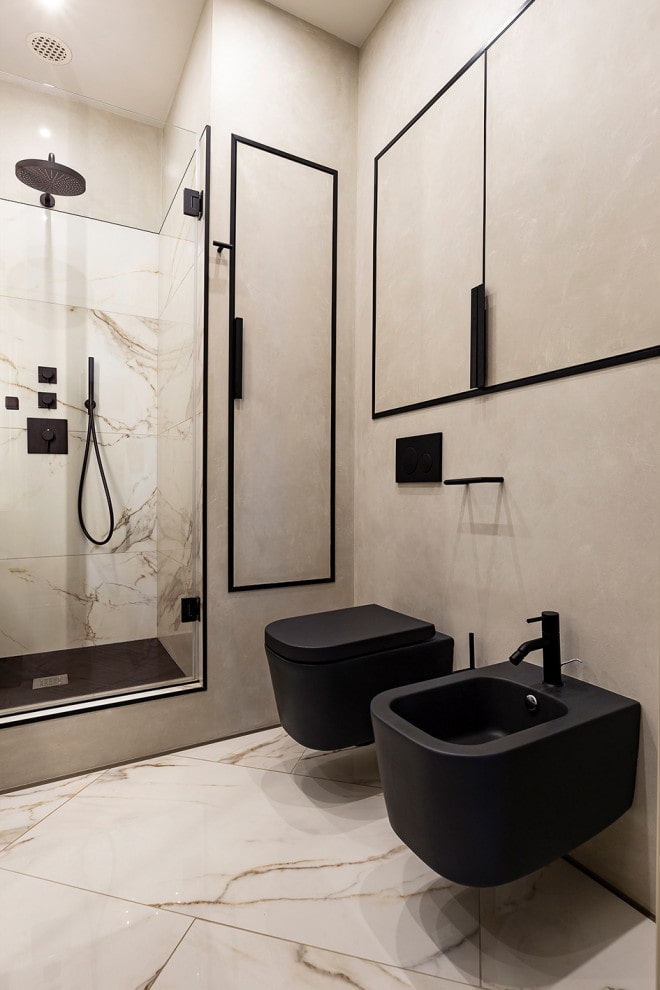 Sanitäranlagen im Badezimmer im Stil des Minimalismus