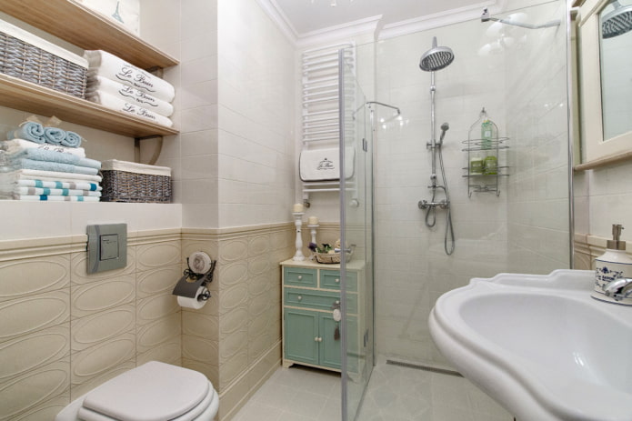 Badezimmer mit Glastrennwand