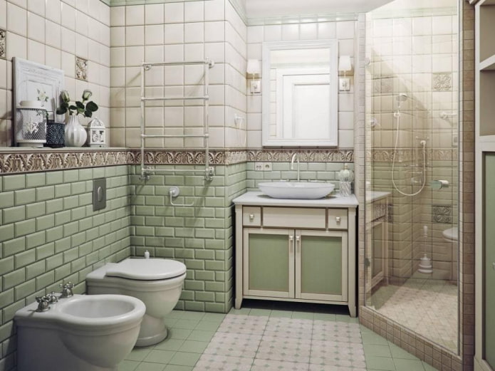Eckduschkabine im Badezimmer