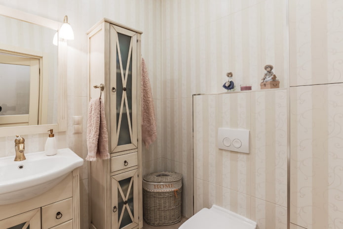 Toilettendesign in zarten Tönen