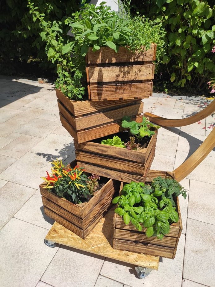Blumenbeet auf Rädern