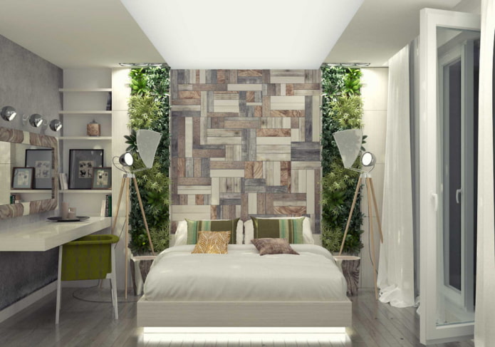 Phytomodule im Schlafzimmer neben dem Bett