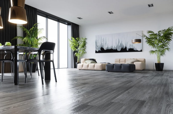 grauer Boden im Wohnzimmer