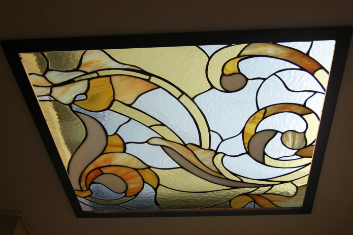 Buntglas-Deckendesign Tiffany