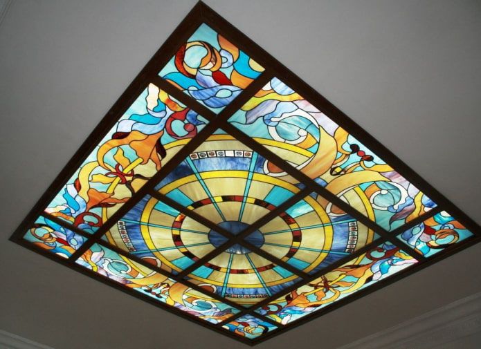 Buntglas-Deckendesign Tiffany