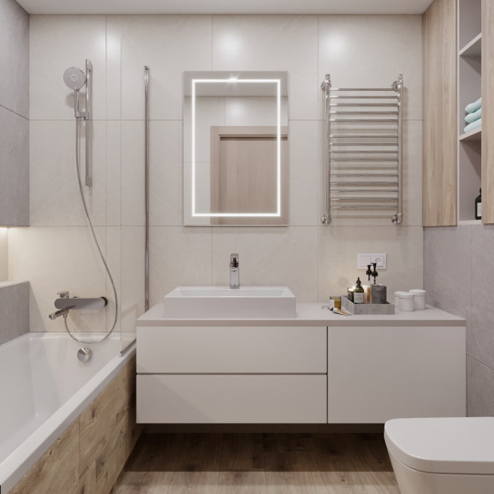 Waschbeckenschrank in einem kleinen Badezimmer