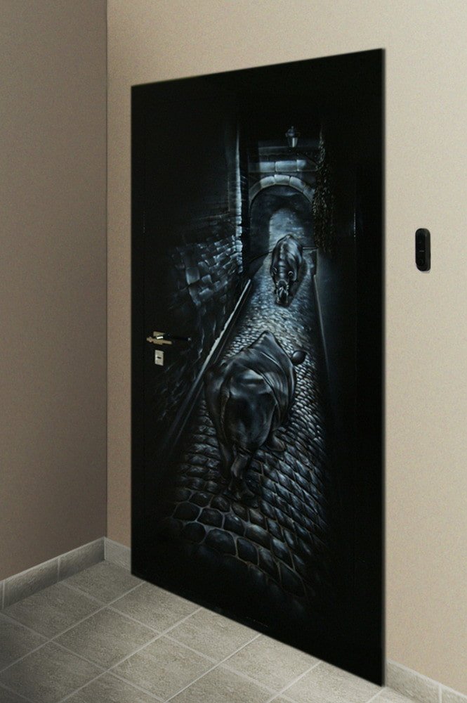 Eingangstür mit Airbrush