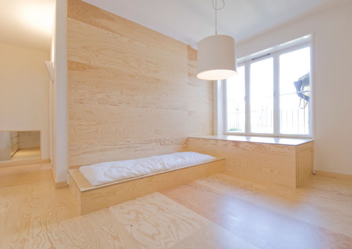 Wand- und Bodenverkleidung mit Sperrholz