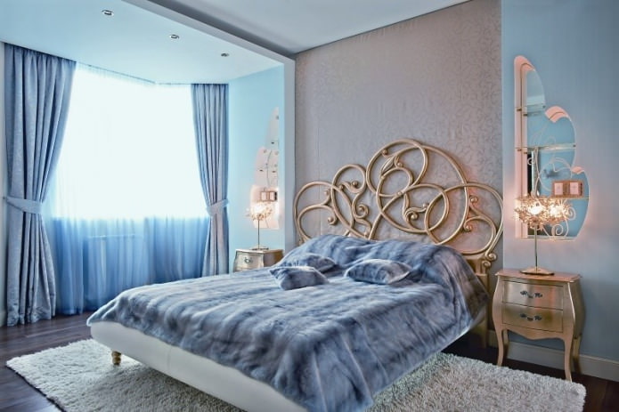 Kombinierte Tapete im Schlafzimmer