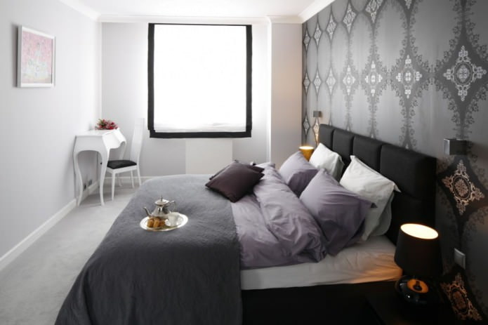 Kombinierte Tapeten im Schlafzimmer