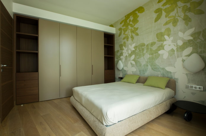 Farbkombination im Schlafzimmer in das Schlafzimmer in Grüntönen