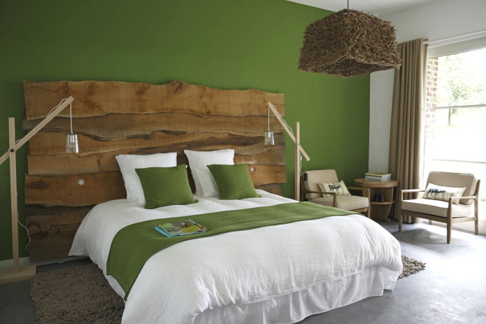 Schlafzimmerdesign in Grüntönen