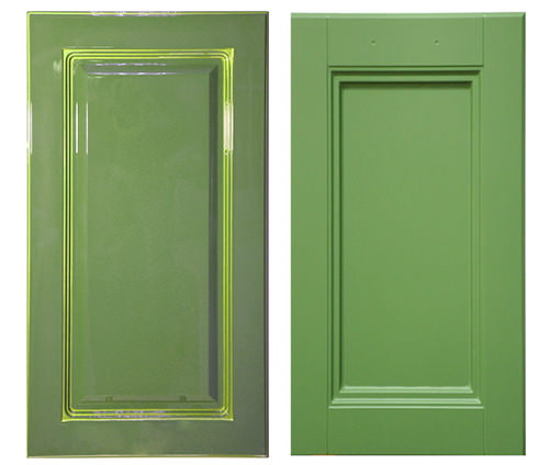 Glänzende und matte grüne Fassade