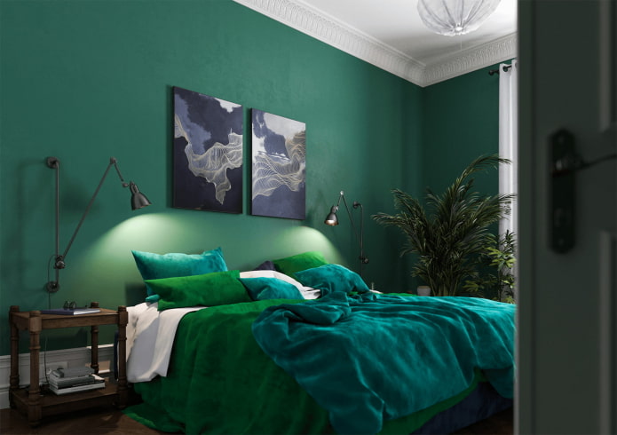 Grünes Schlafzimmer