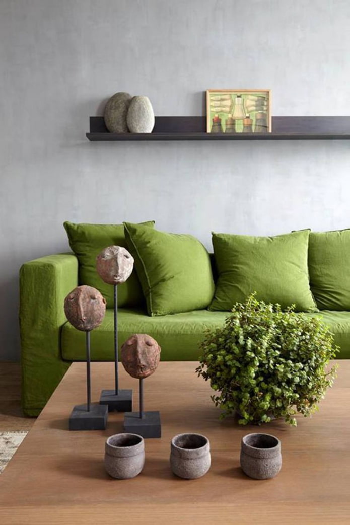 Graue Wände im Wohnzimmer