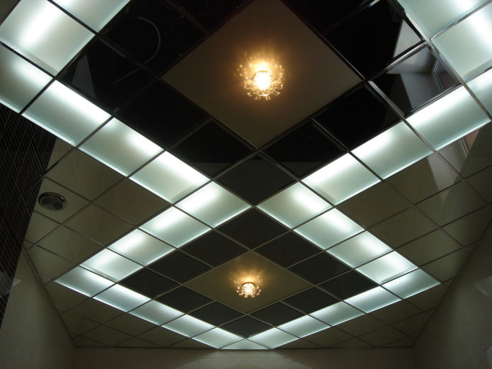 Spiegeldeckenstruktur mit Hintergrundbeleuchtung