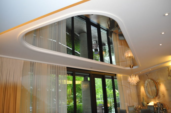 Decke mit Spiegeleinsätzen