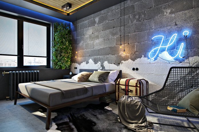 Schlafzimmer im Loft-Stil