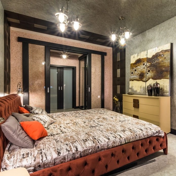 Flüssige Tapete im Schlafzimmer