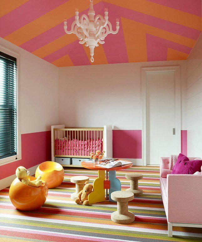 orange-rosa Decke