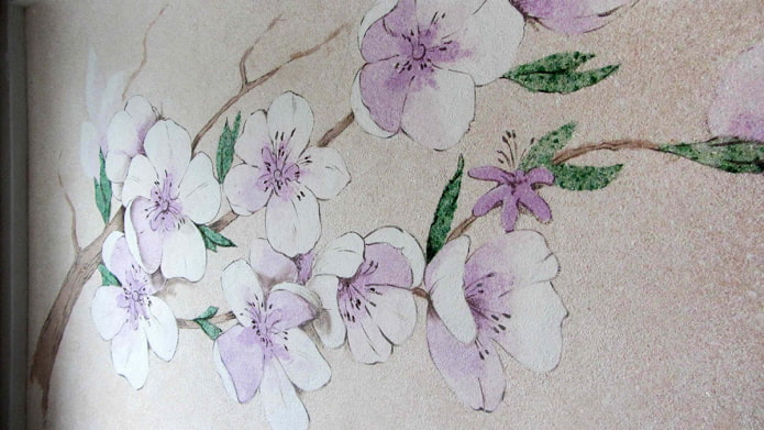 Sakura-Blüten mit Flüssigtapete