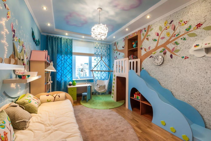 Baumzeichnung im Kinderzimmer aus Flüssigtapete