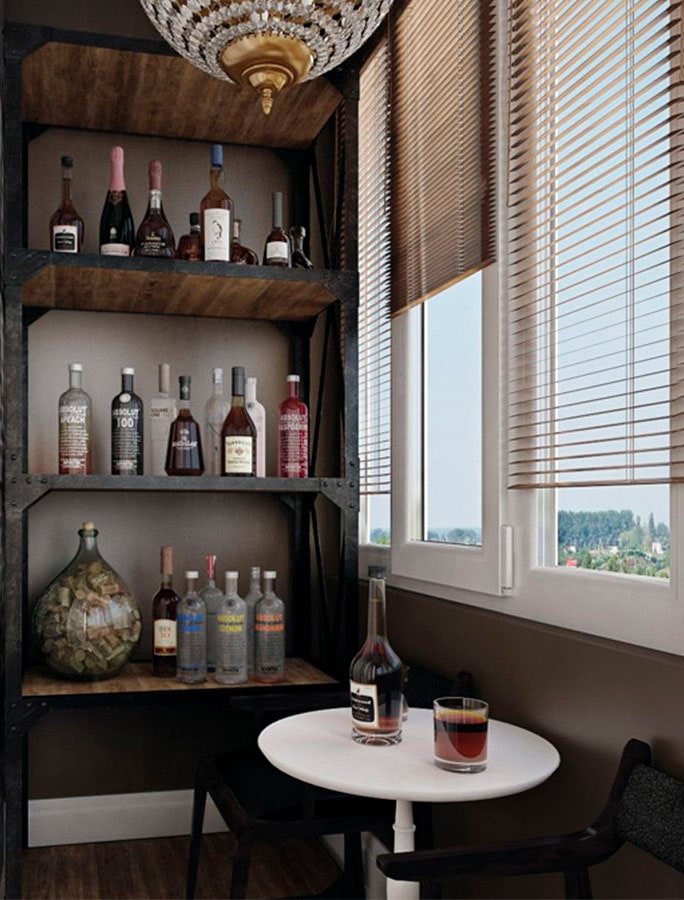 Minibar auf dem Balkon