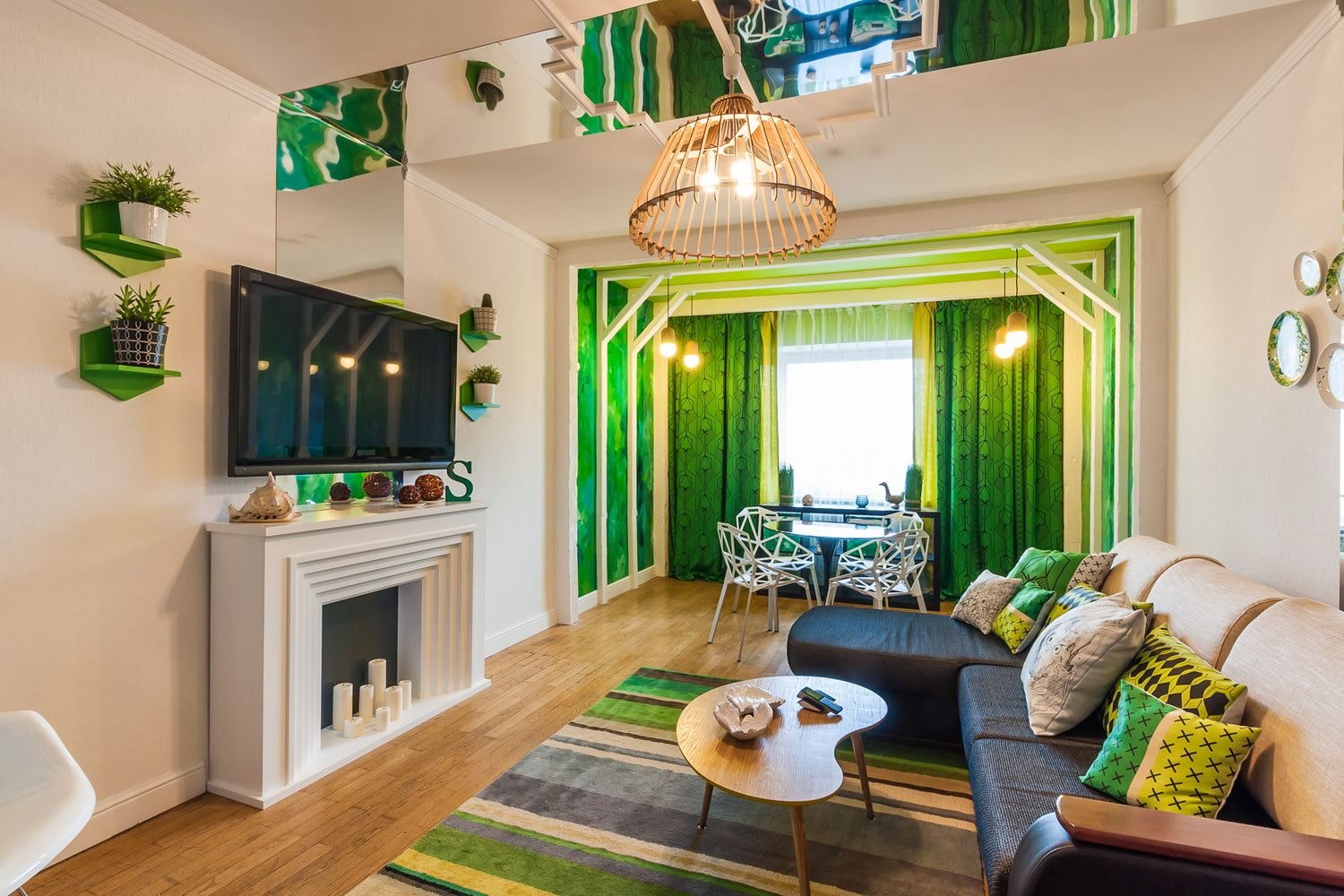 Grüne Farbe im Innenraum