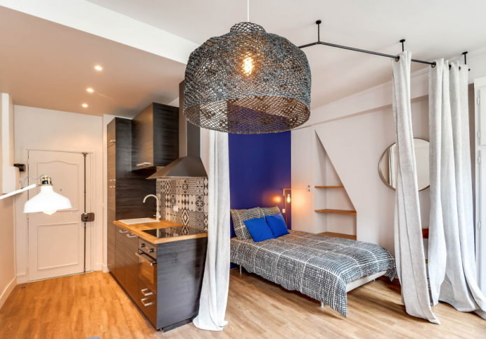 Schlafzimmer in einer Einzimmerwohnung