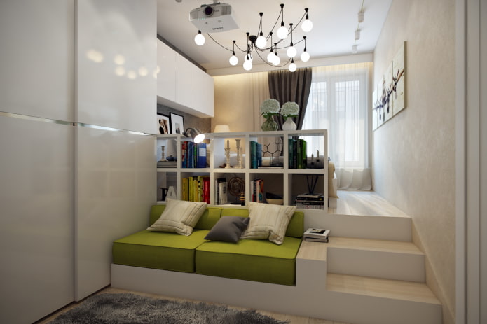 Schlafzimmer auf dem Podium