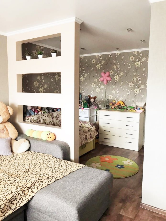 Trennwand zwischen Kinderzimmer und Wohnzimmer