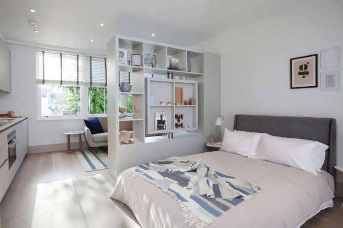 Schlafzimmer in einer Einzimmerwohnung