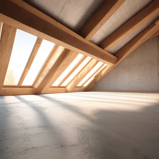 Detailaufnahme Holzbalkenstruktur