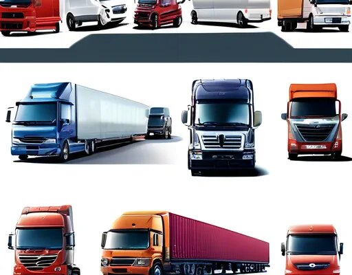 Übersicht über verschiedene Fahrzeugtypen für den Gütertransport